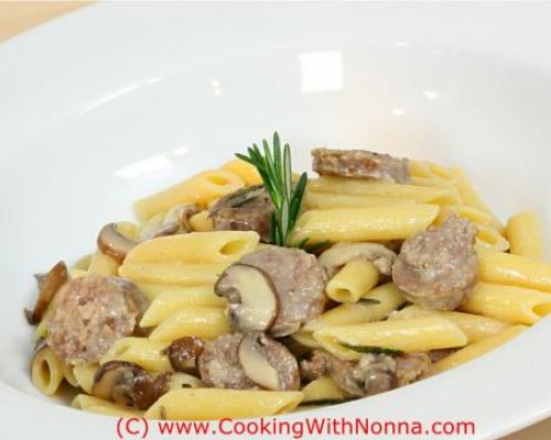 Penne with Sausage and Mushrooms